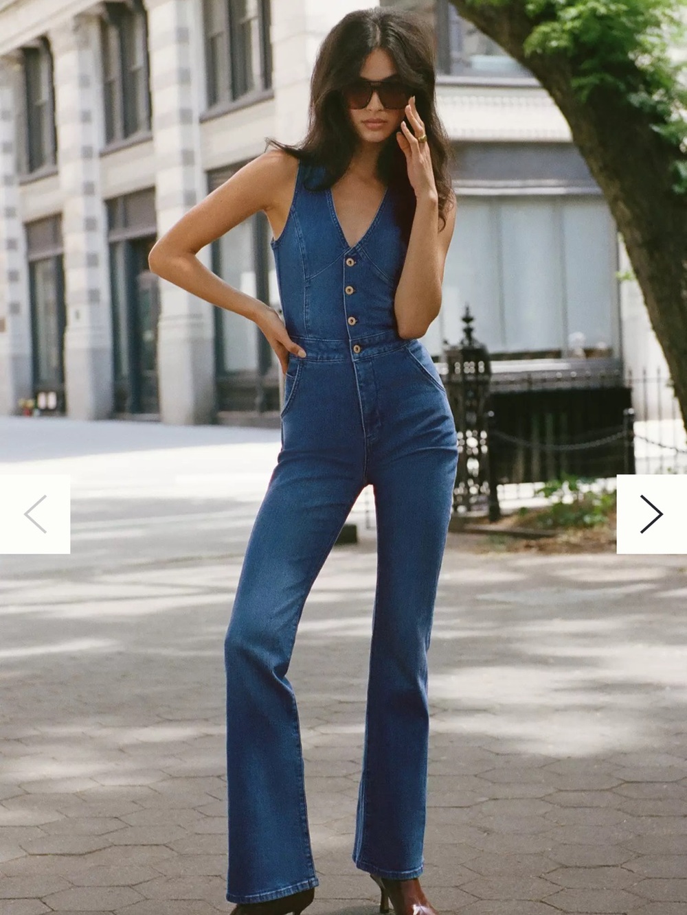 Pilcro The Vest Button Down Sleeveless Denim Jumpsuit